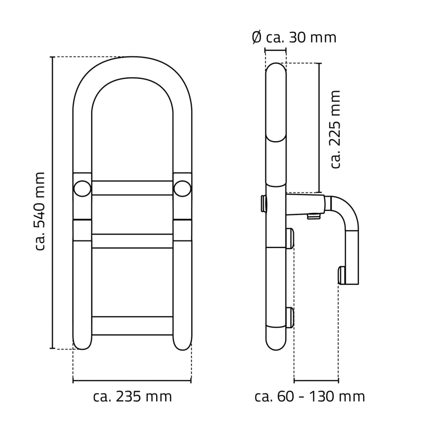 Ridder - Ručka za kadu 54x23,5 cm bela