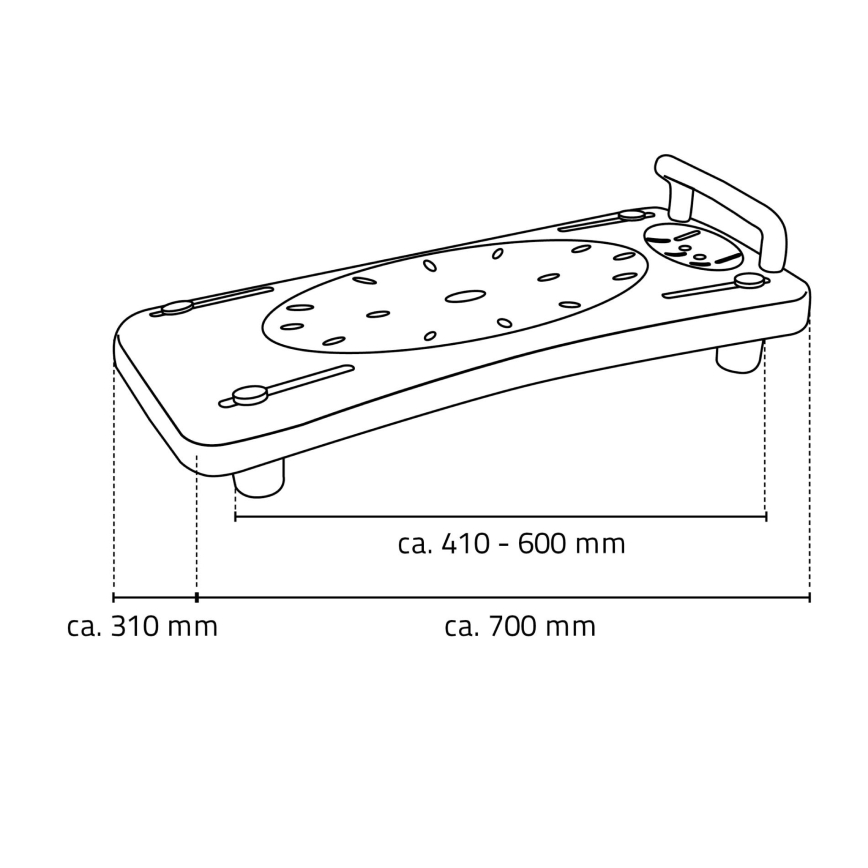 Ridder - Sedište za kadu sa rukohvatom 31x70 cm belo