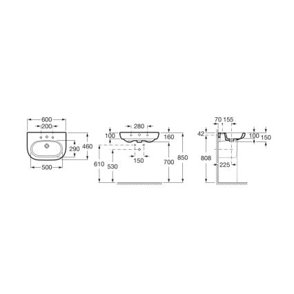 Roca A327242000 - Viseći umivaonik MERIDIAN 60x46 cm keramika/bela