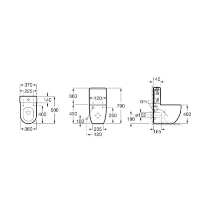 Roca A341242000 - Vodokotlić MERIDIAN donji priključak keramika/bela
