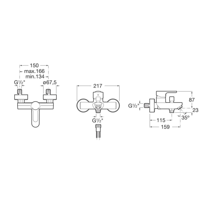 Roca A5A0209C00 - Baterija za kadu L20 sjajni hrom