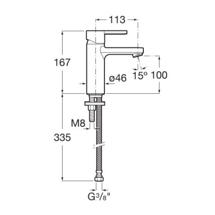 Roca A5A3A96CN0 - Slavina za umivaonik NAIA 16,7 cm, hladni start, u titanijumsko-crnoj boji