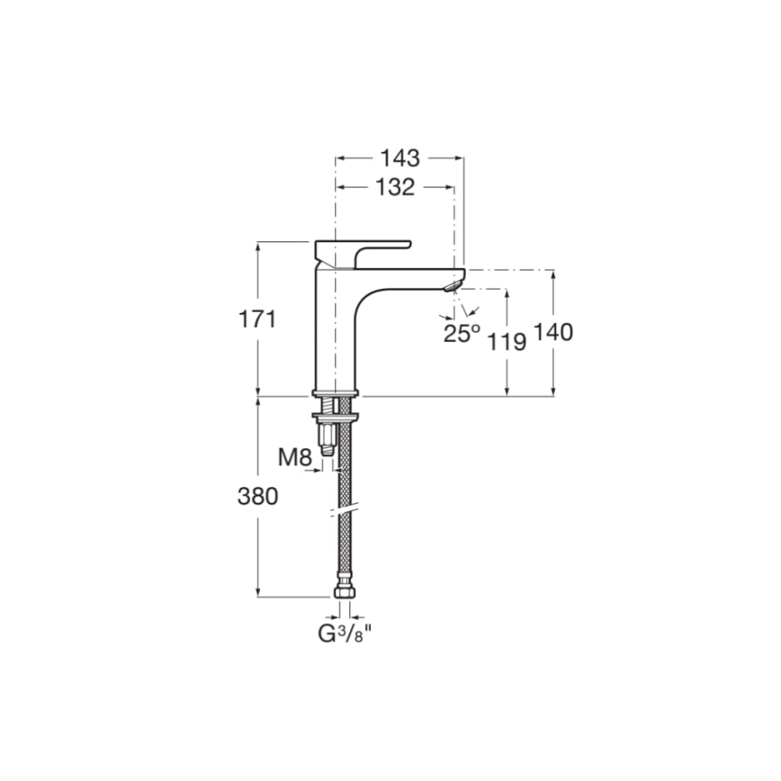 Roca A5A3B09C00 - Slavina za umivaonik L20 17,1 cm sjajni hrom