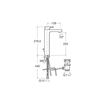 Roca A5A3G01C00 - Baterija za umivaonik + izliv L90 27,6 cm sjajni hrom