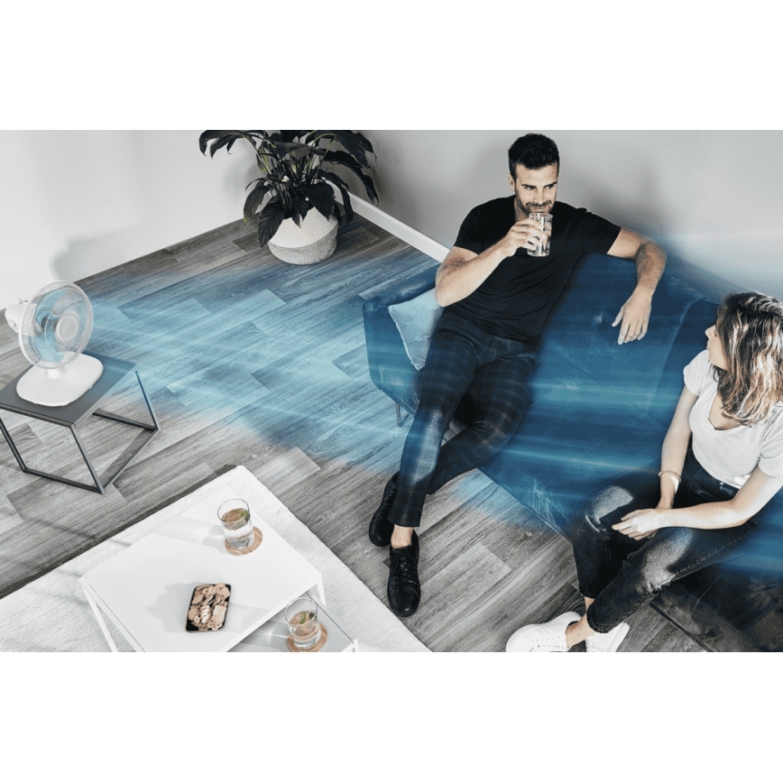 Rowenta - Stoni ventilator ESSENTIAL 28W/230V, prečnika 25 cm, beo