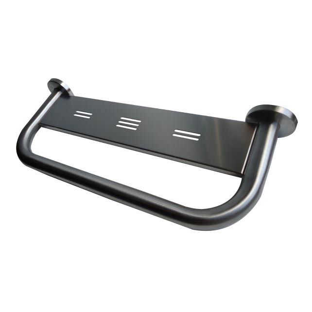 Rukohvat s policom 58x8 cm nerđajući čelik/srebrna