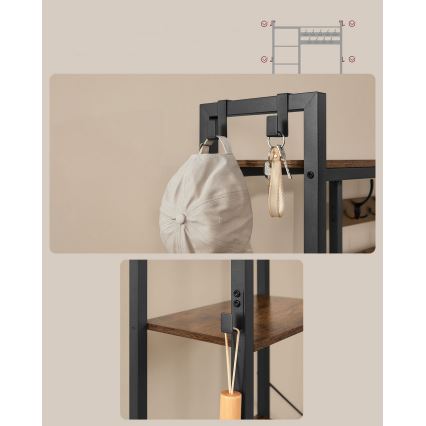 Samostojeća vešalica NAVOR braon/crna