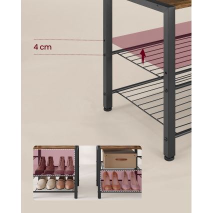 Samostojeća vešalica NAVOR braon/crna