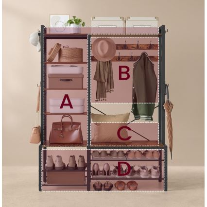 Samostojeća vešalica NAVOR braon/crna