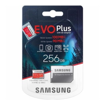 Samsung - microSDXC kartica EVO+ 256 GB U3 100 MB/s + SD adapter