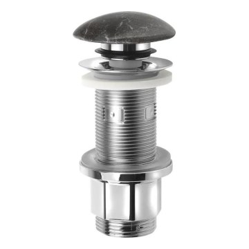 Sapho - Click-Clack slivnik za umivaonik BLOK, prečnik 6,7 cm, kamen/crna