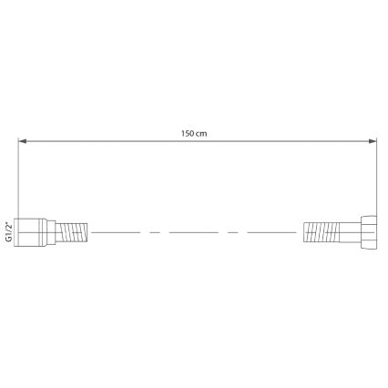 Sapho - Crevo za tuš SOFTFLEX 150 cm mat crne boje