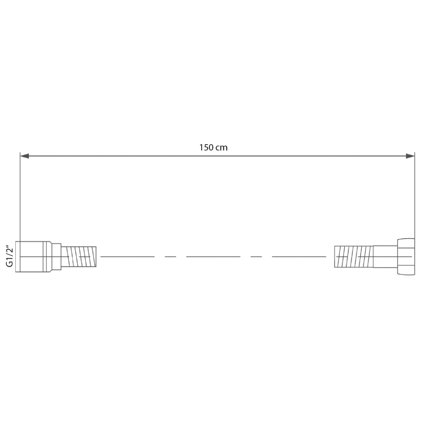 Sapho - Crevo za tuš SOFTFLEX 150 cm mat crne boje