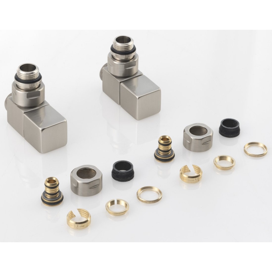 Sapho - Komplet za priključak ugaonih ventila CUBE, 2 kom, brušeni nerđajući čelik