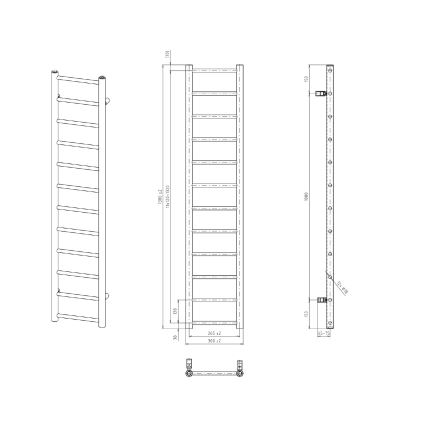 Sapho - Kupatilski radijator DINA 278W 30x138 cm beli