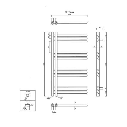 Sapho - Kupatilski radijator DORLION 50x90 cm sjajni hrom