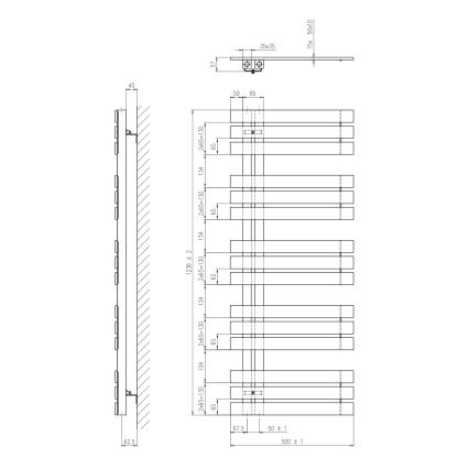 Sapho - Kupatilski radijator SILVANA 561W 50x124 cm bež