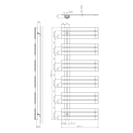 Sapho - Kupatilski radijator SILVANA 680W/230V 60x150 cm bela