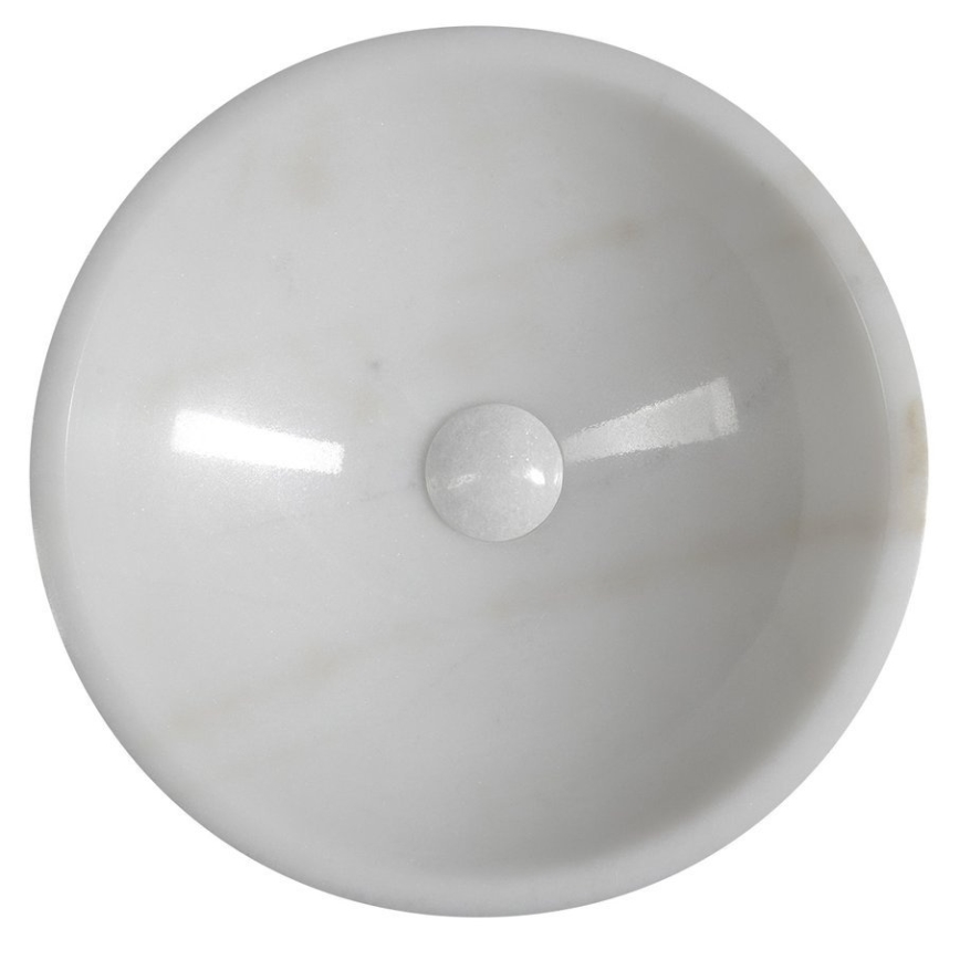 Sapho - Nadgradni umivaonik BLOK, prečnik 40 cm, mermer/bela