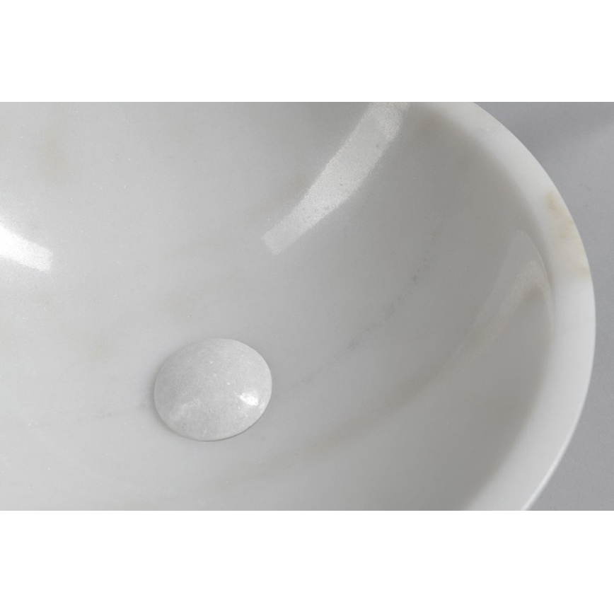 Sapho - Nadgradni umivaonik BLOK, prečnik 40 cm, mermer/bela