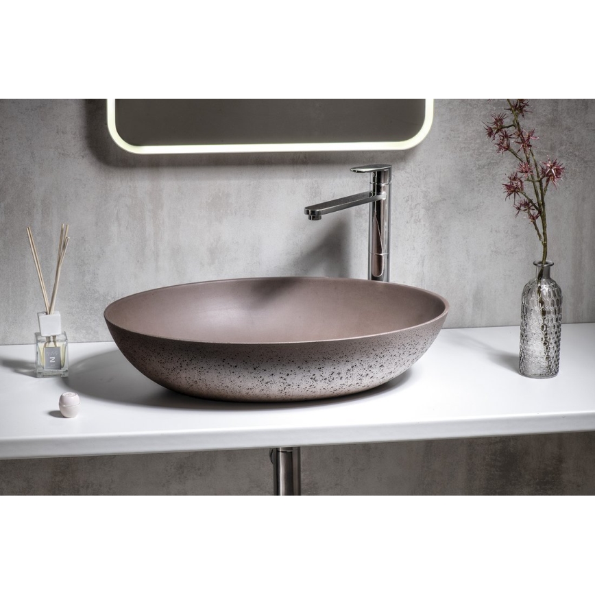 Sapho - Nadgradni umivaonik FORMIGO 60x40 cm beton/smeđa