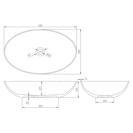 Sapho - Nadgradni umivaonik FORMIGO 60x40 cm beton/smeđa