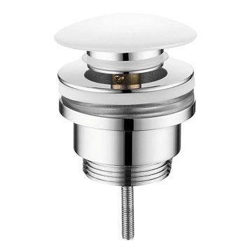 Sapho - Odliv za umivaonik Click-Clack prečnik 6,4 cm keramika/sjajni hrom