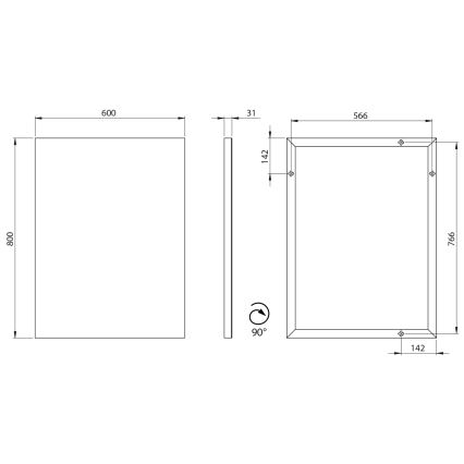 Sapho - Ogledalo AROWANA 60x80 cm sjajni hrom