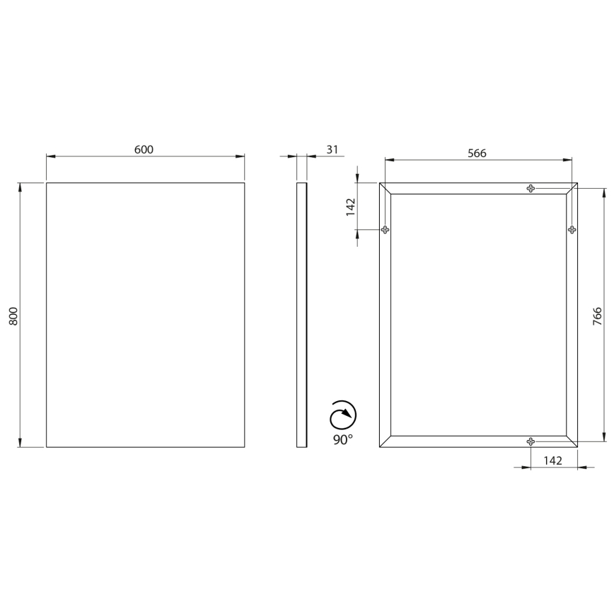 Sapho - Ogledalo AROWANA 60x80 cm sjajni hrom