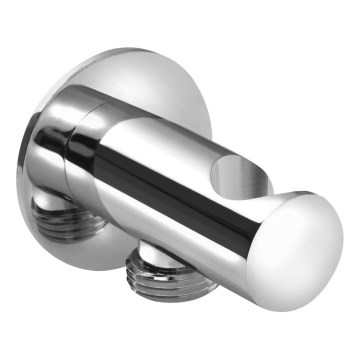 Sapho - Okrugli fiksni držač za tuš sa izlazom, hrom visokog sjaja