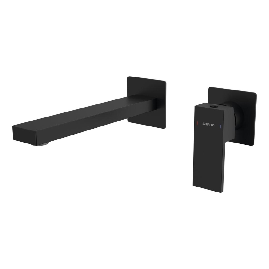Sapho - Podžbukna baterija za umivaonik CUBEMIX mat crne boje