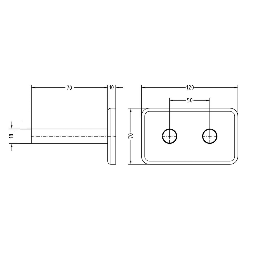 Sapho - Poklopna rozeta za središnje priključenje TWIN mat crna