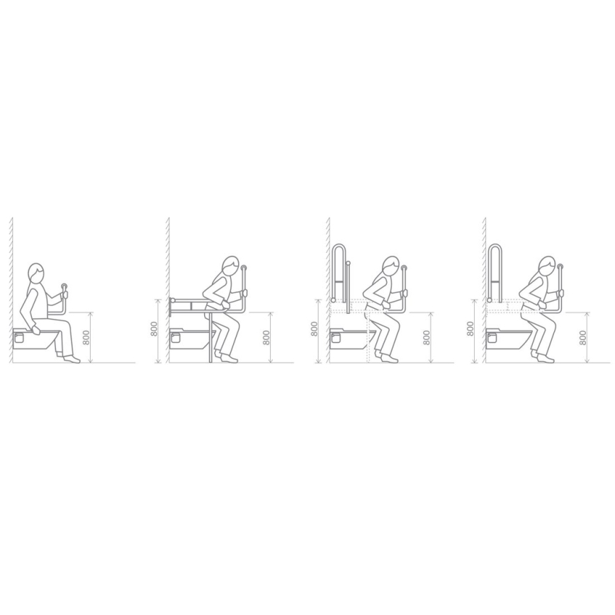 Sapho - Potporno držalo HELP PROGRAM 80x82 cm belo