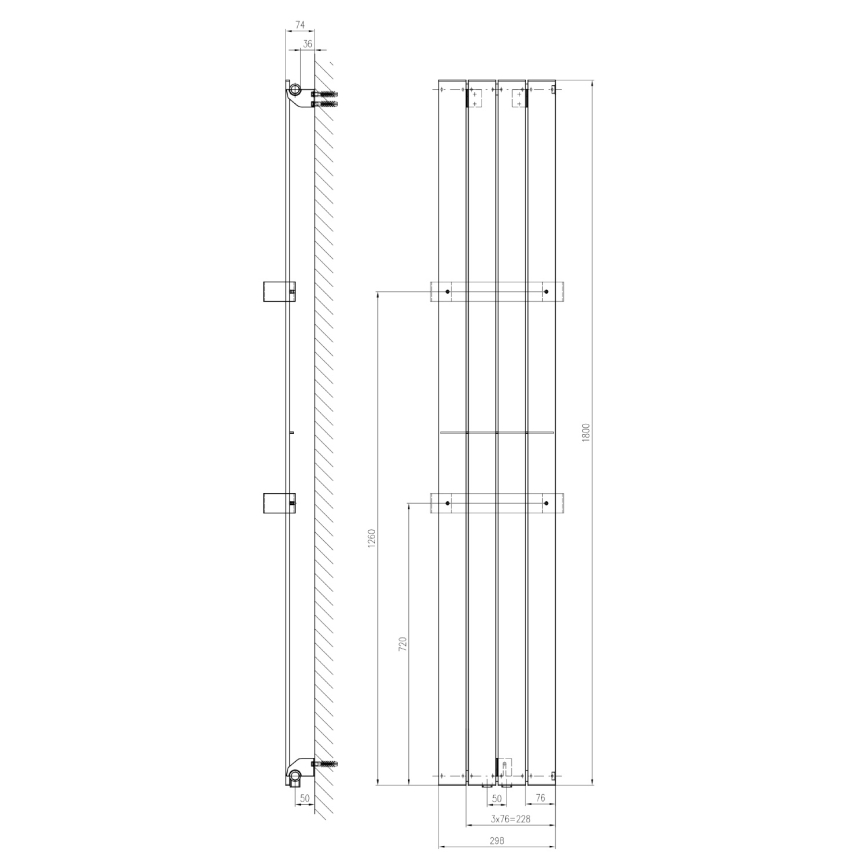 Sapho - Radijator za kupatilo COLONNA 614W230V 29x180 cm crna