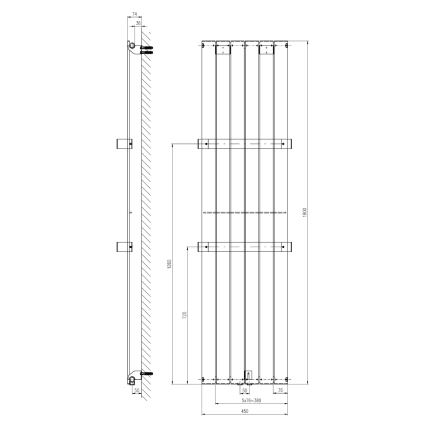 Sapho - Radijator za kupatilo COLONNA 910W/230V 45x180 cm srebrna