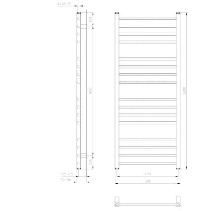 Sapho - Radijator za kupatilo METRO 386W 50x120 cm beo