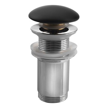 Sapho - Slivnik za umivaonik prečnika 7 cm mat crna/sjajni hrom