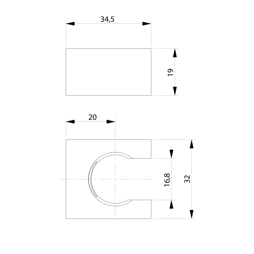 Sapho - Uglast držač tuša fiksni/mat crni