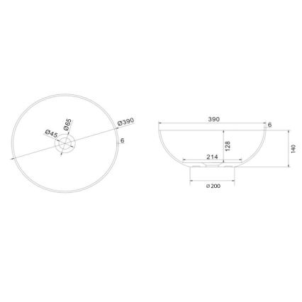 Sapho - Umivaonik na ploču FORMIGO prečnika 39 cm beton/ružičasta