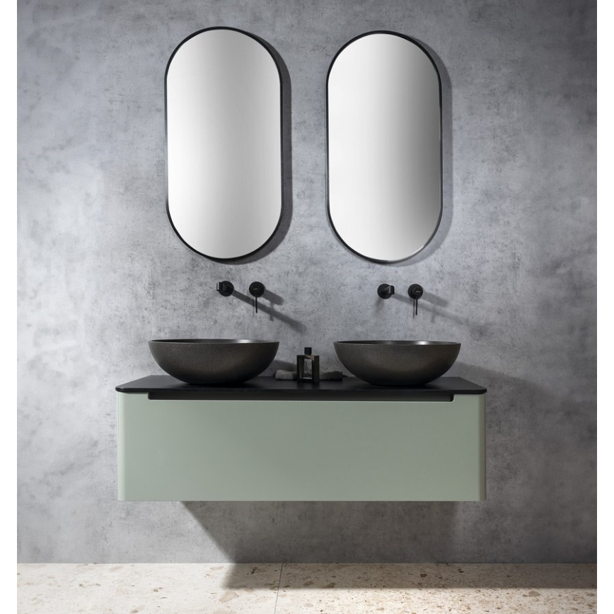 Sapho - Umivaonik na radnu ploču TURF, prečnik 44 cm, beton/crni granit