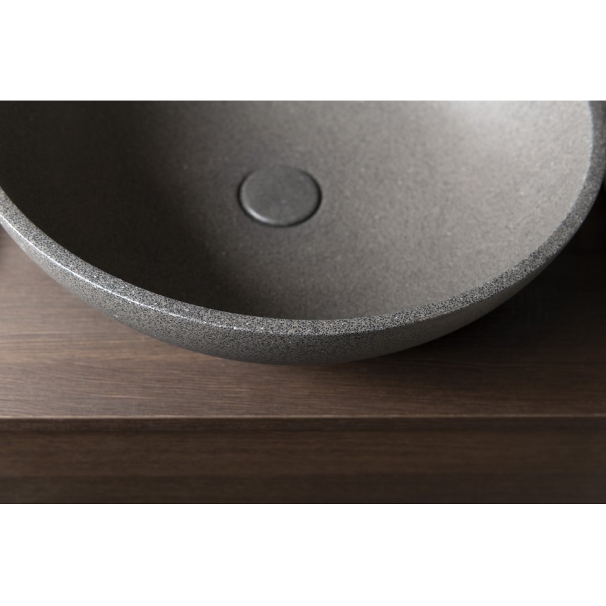 Sapho - Umivaonik na radnu ploču TURF, prečnik 44 cm, beton/crni granit