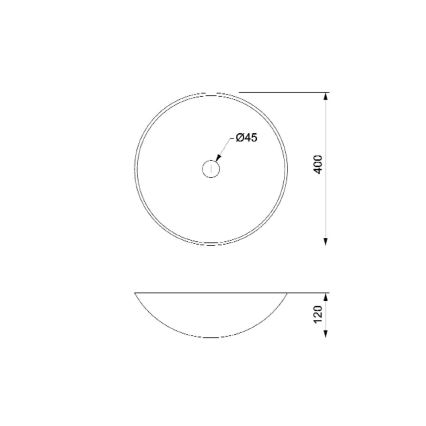 Sapho - Umivaonik za radnu ploču BLOK Ø 40 cm braon/kamen
