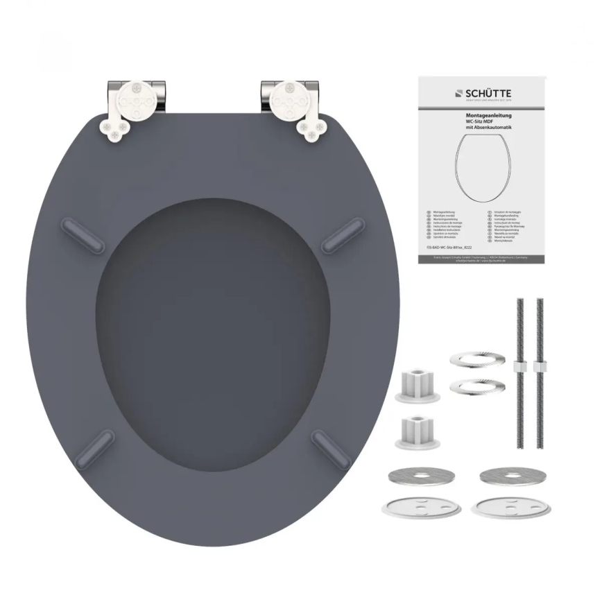 Schütte 80104 - WC daska SPIRIT ANTRACIT, SoftClose prigušiva, MDF ploča