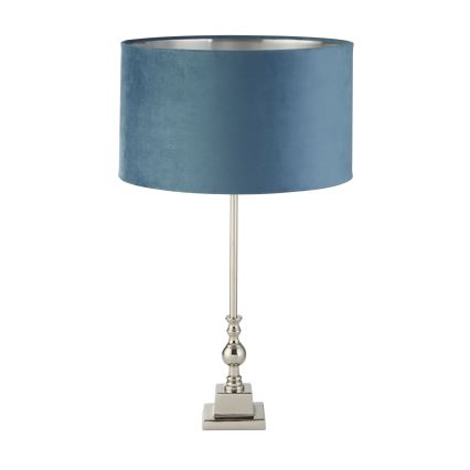 Searchlight - Stona lampa WHITBY 1xE27/10W/230V plava/sjajni hrom