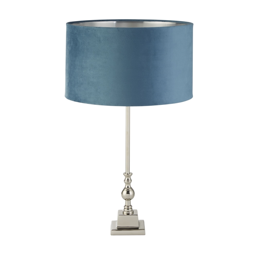 Searchlight - Stona lampa WHITBY 1xE27/10W/230V plava/sjajni hrom