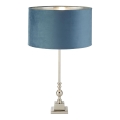 Searchlight - Stona lampa WHITBY 1xE27/10W/230V plava/sjajni hrom