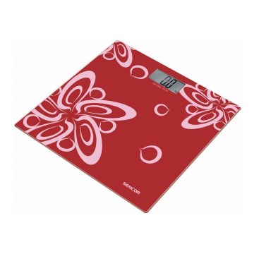 Sencor - Digitalna lična vaga sa LCD displejom 1xCR2032 crvena