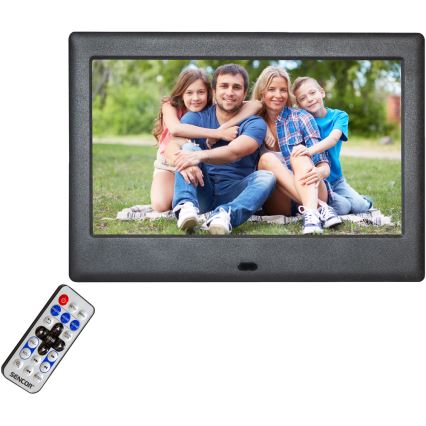 Sencor - Digitalni foto okvir sa zvučnikom 230V, crne boje + daljinski upravljač