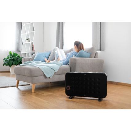 Sencor - Električni direktni grejač/konvektor 750/1250/2000W/230V termostat IP24 crna