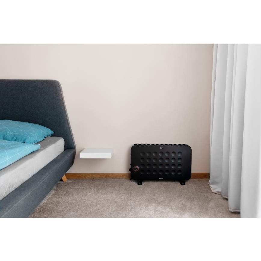 Sencor - Električni direktni grejač/konvektor 750/1250/2000W/230V termostat IP24 crna